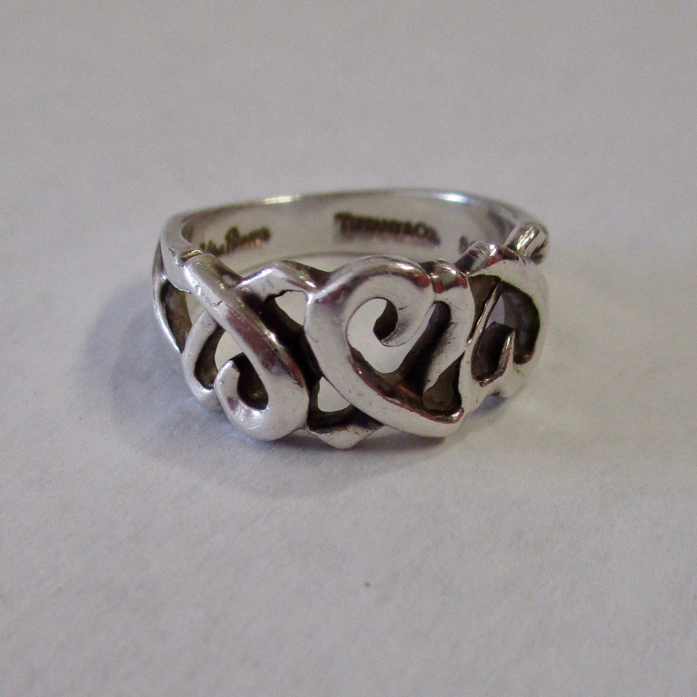 Vintage Tiffany & Co. 925 Three Heart Ring